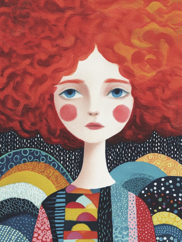 Colorful Redhead Portrait by Andreas Magnusson — canvas wall art