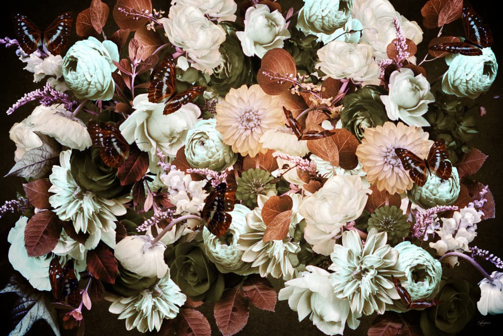 Dark Floral Butterflies by Sue Skellern — canvas wall art
