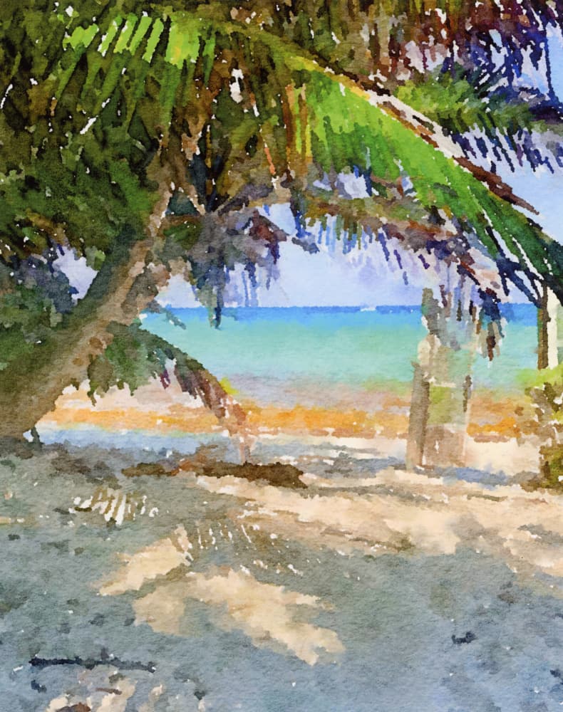 Serene Tropical Beach View by Breanna Megan Studio — canvas wall art