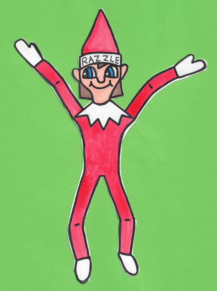 Playful Christmas Elf by Lerin Freyou — canvas wall art