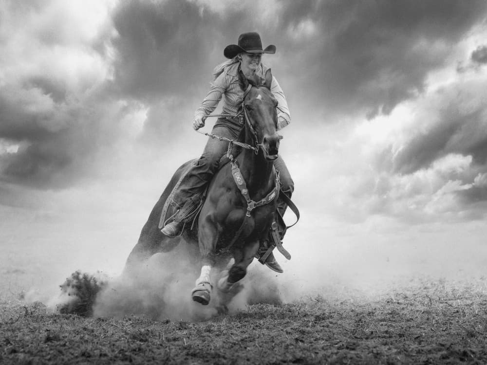 Western Rider Gallop by Frank Ma — canvas wall art