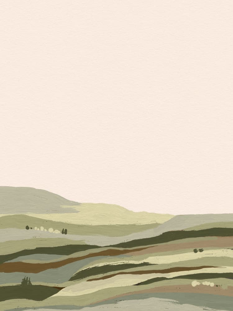 Muted Hillside Fields by Josie George — canvas wall art