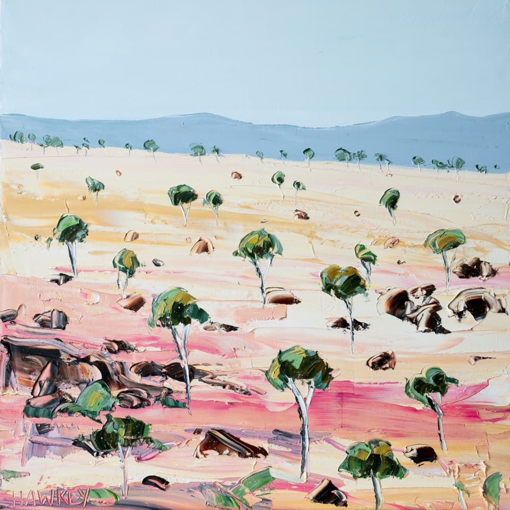Pink Desert Trees by Angela Hawkey — canvas wall art