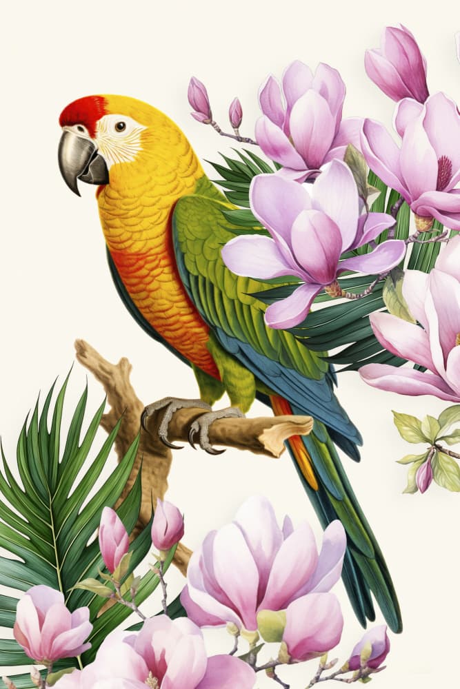 Colorful Macaw Blooms by Andrea Haase — canvas wall art