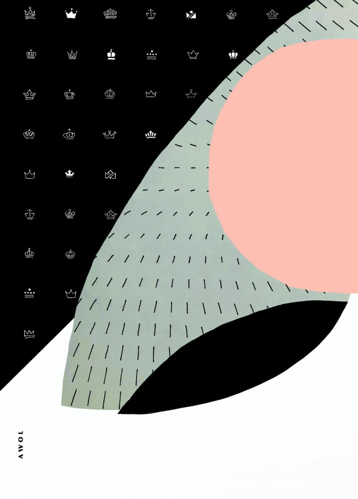 Modern Crowns Abstract Shapes by Awol Art Alex — canvas wall art