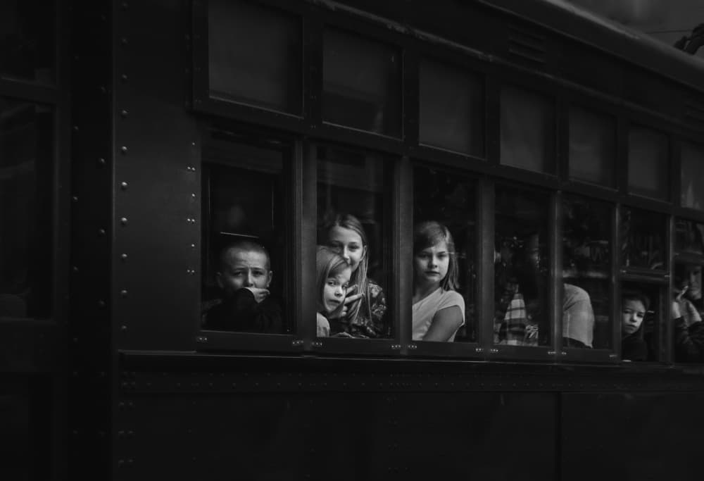 Curious Train Passengers by Anna Zhang — canvas wall art