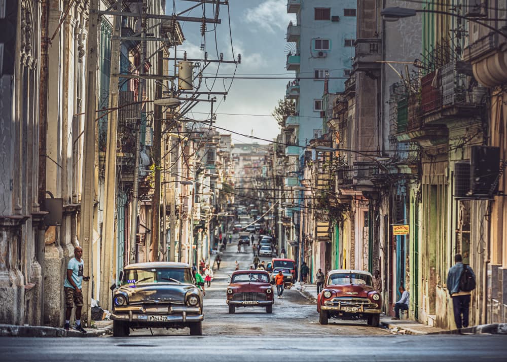 Havana Classic Car Street by Marco Tagliarino — canvas wall art