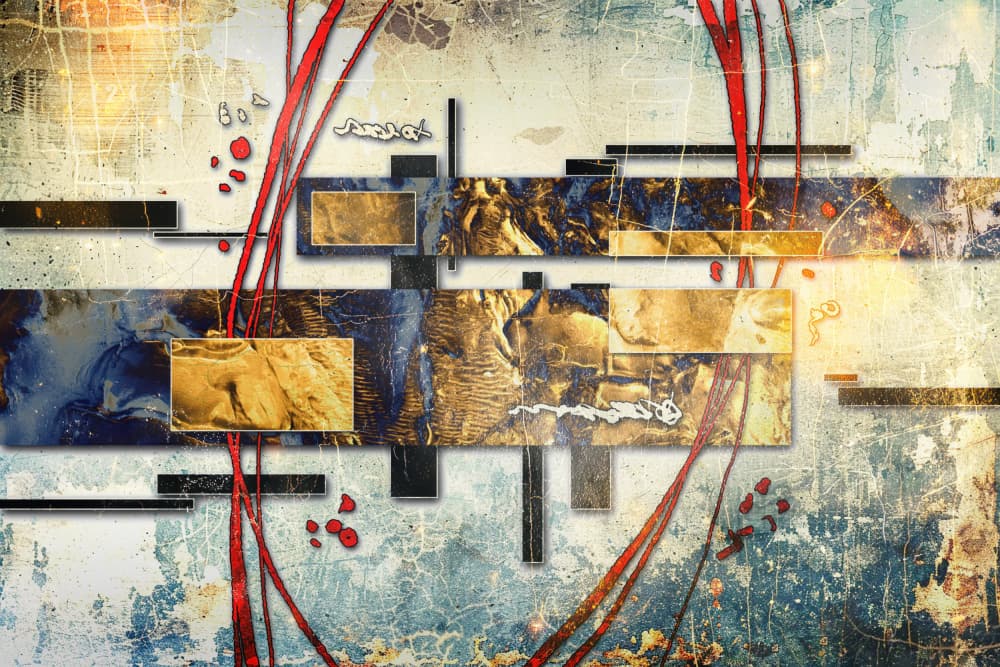 Dynamic Gold Abstract by Rafal Kulik — canvas wall art