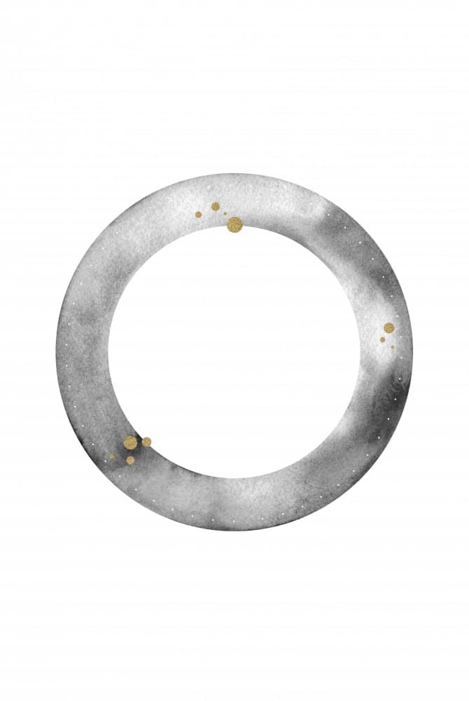 Golden Grey Circle by Fabiana Silveira — canvas wall art