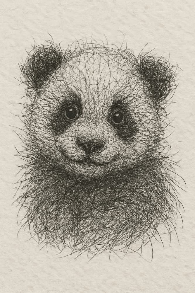 Fluffy Panda Cub by Natalie Bruns — canvas wall art