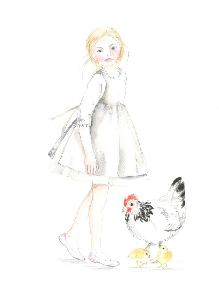 Child with Hen and Chicks Easter 26 by Isabelle Brent — canvas wall art