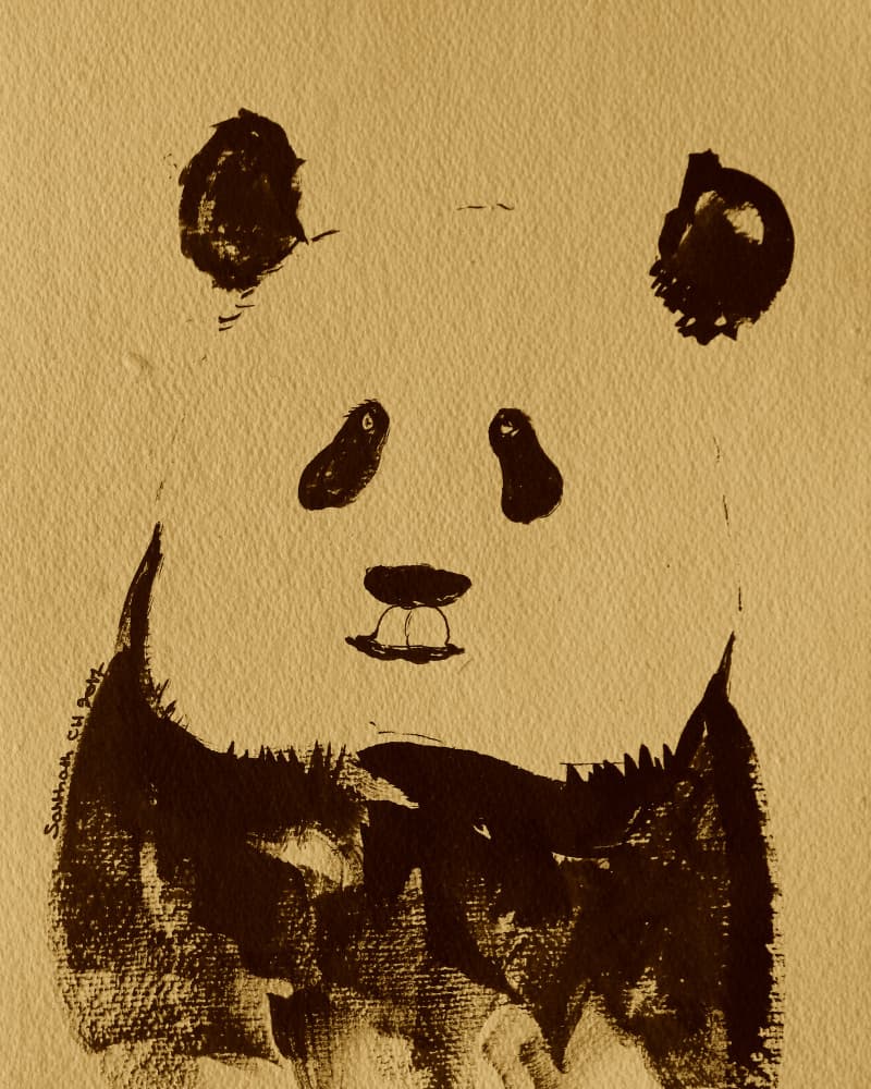 Minimalist Panda Bear by Santhosh ch — canvas wall art