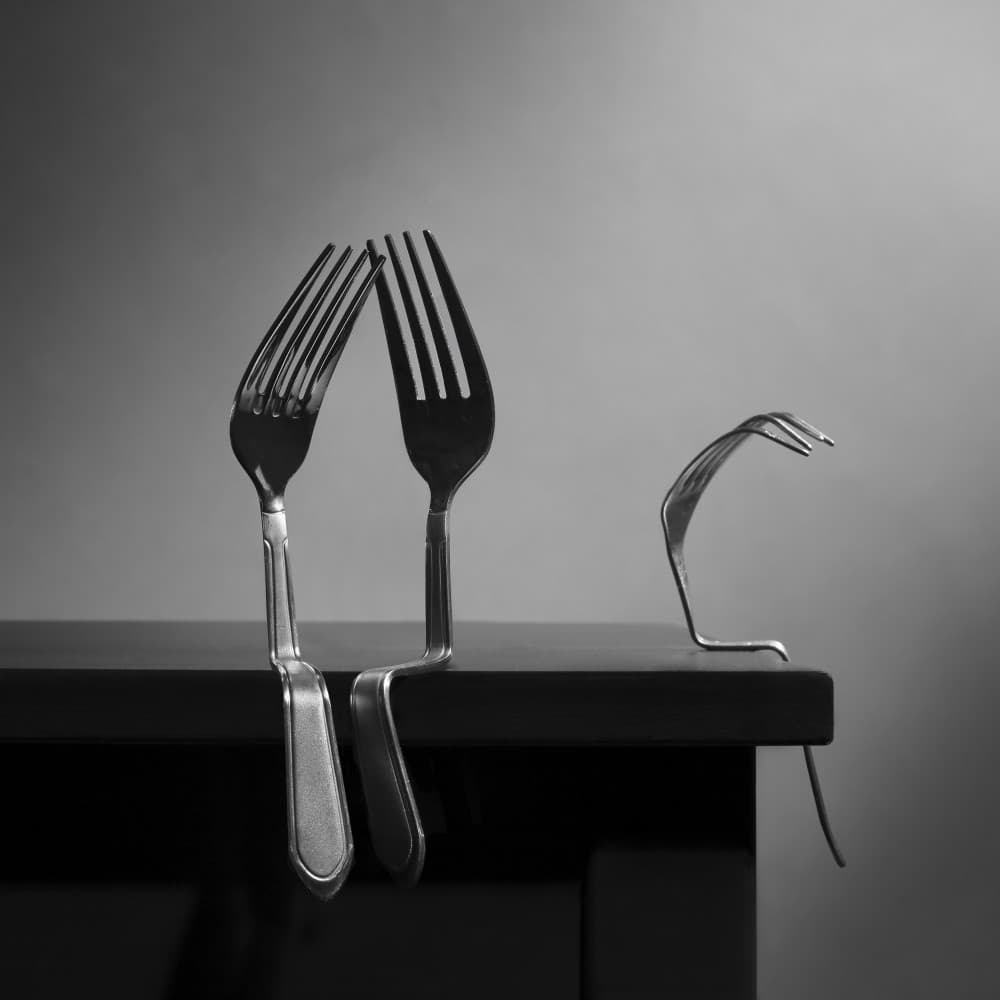 Forks Connected And Alone by Victoria Glinka — canvas wall art