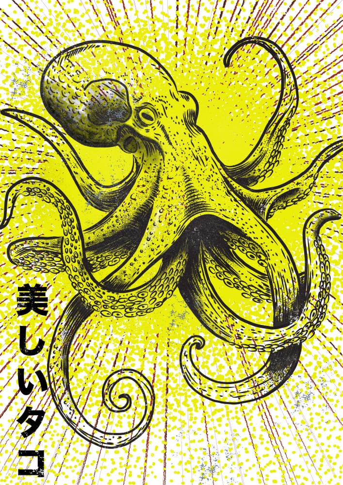 Beautiful Japanese Octopus by Nicholas — canvas wall art