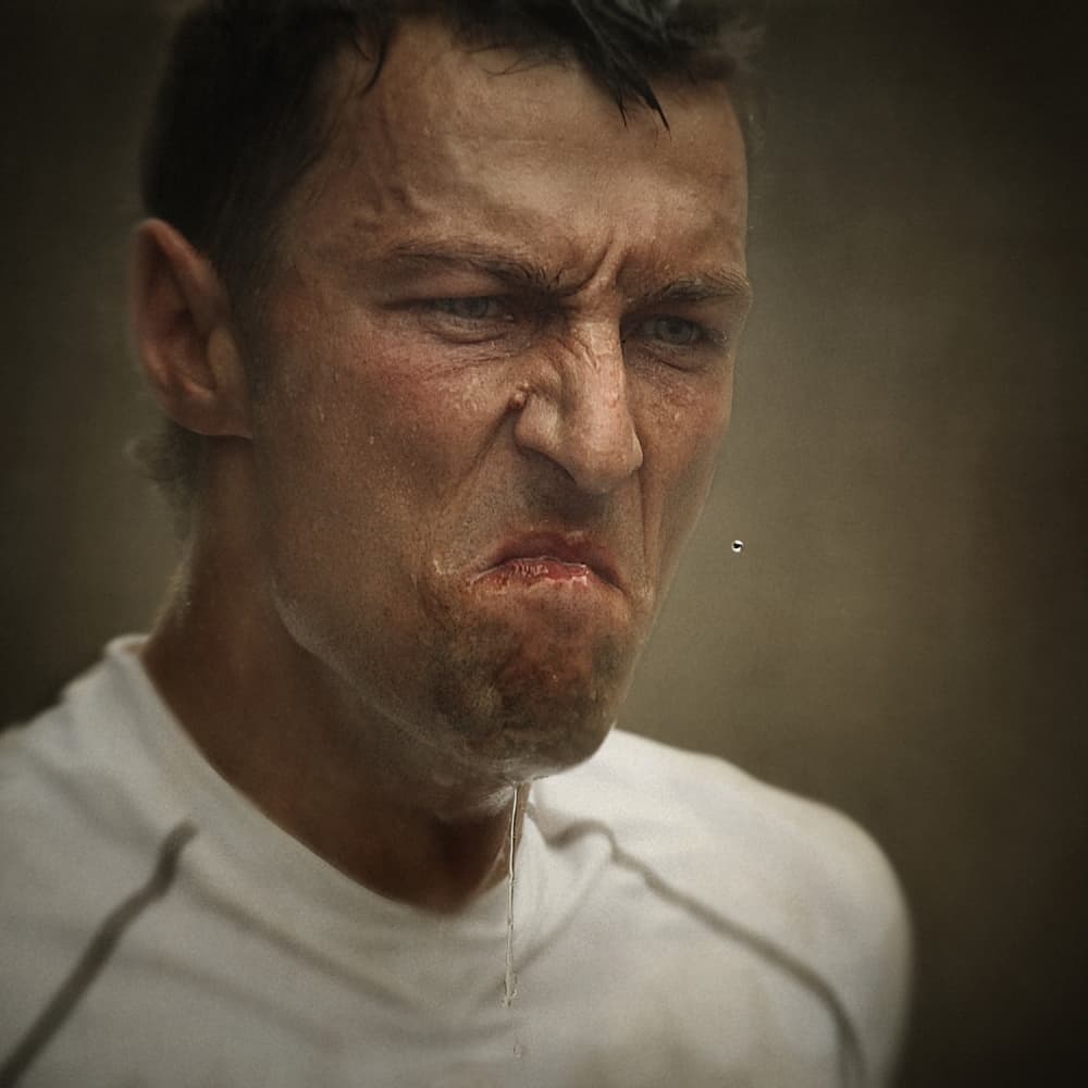 Man's Emotional Grimace by Holger Droste — canvas wall art