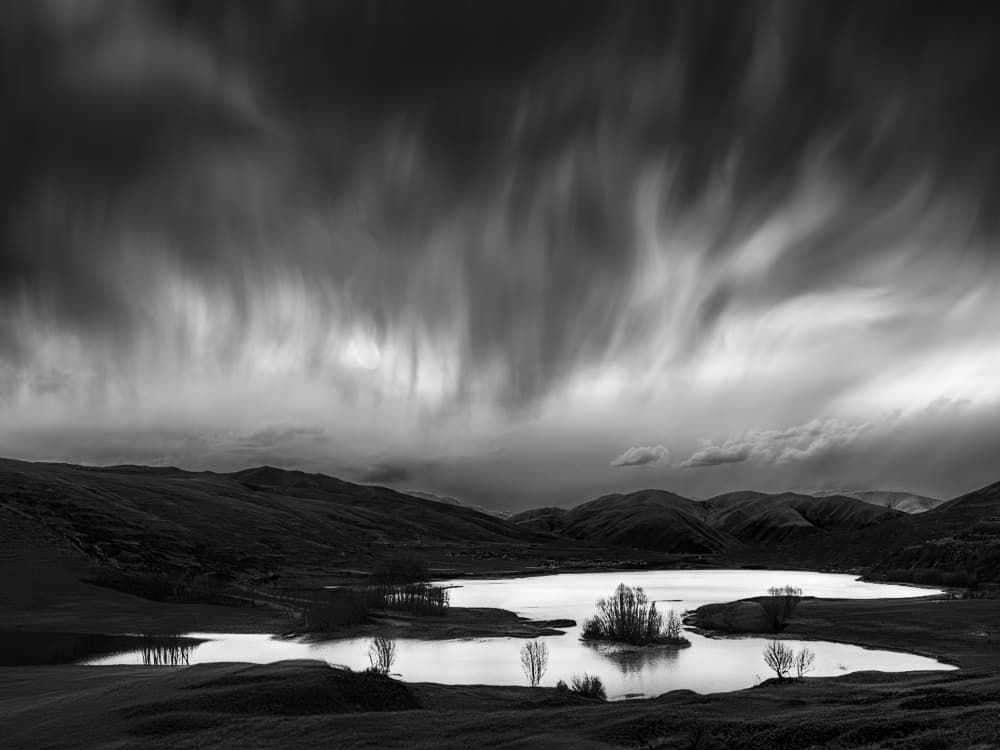 Dramatic Lake Island Sky by Cai ning — canvas wall art