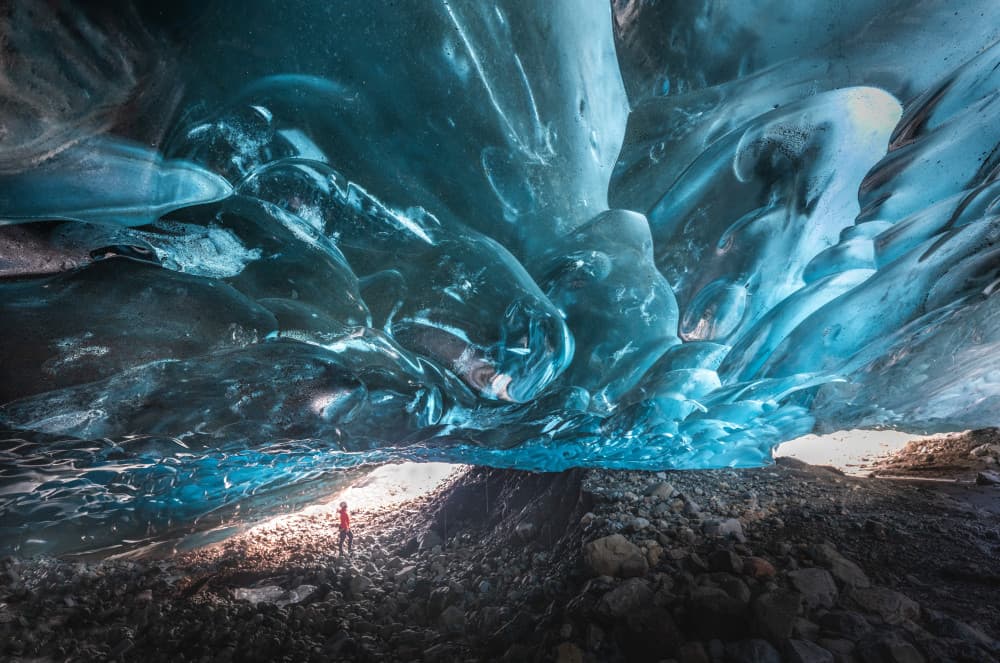 Deep Blue Ice Cave by Peter Svoboda MQEP — canvas wall art