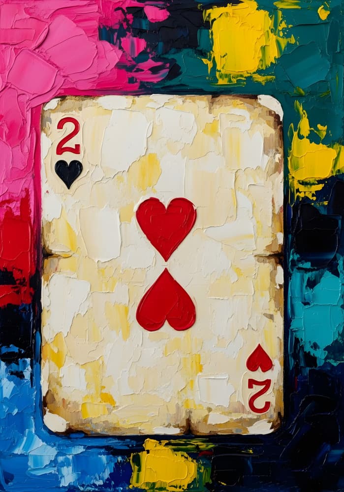 Abstract Two of Hearts by HUGO — canvas wall art
