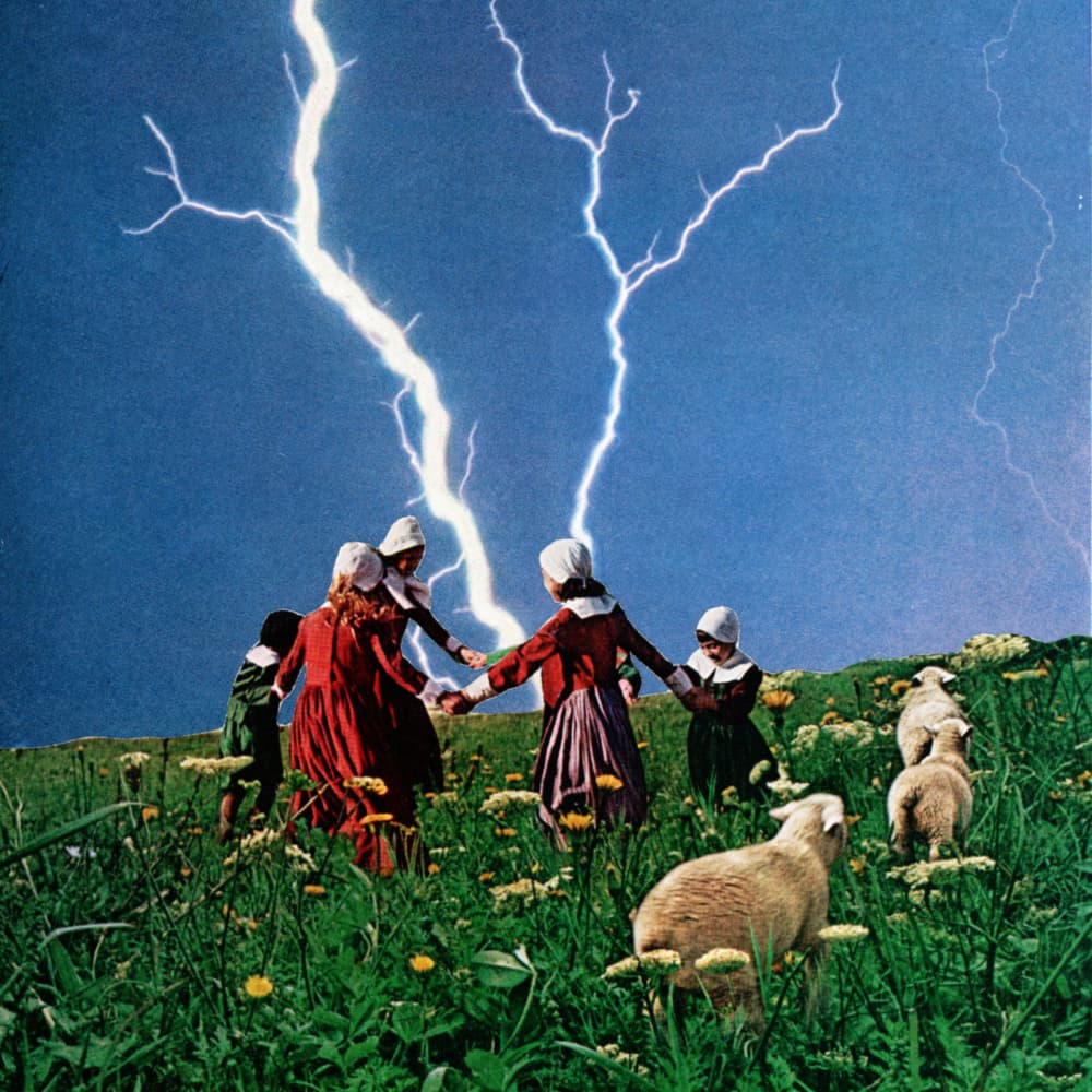 Pilgrim Children Lightning Storm by Mikhail Siskoff — canvas wall art