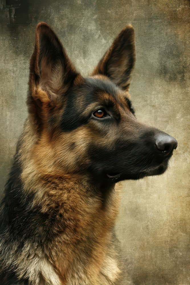 Noble German Shepherd Profile by Rafal Kulik — canvas wall art