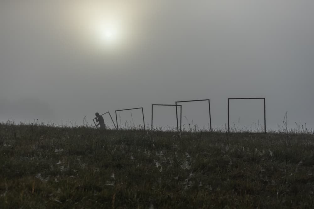 Lone Figure Misty Frames by Leszek Paradowski — canvas wall art
