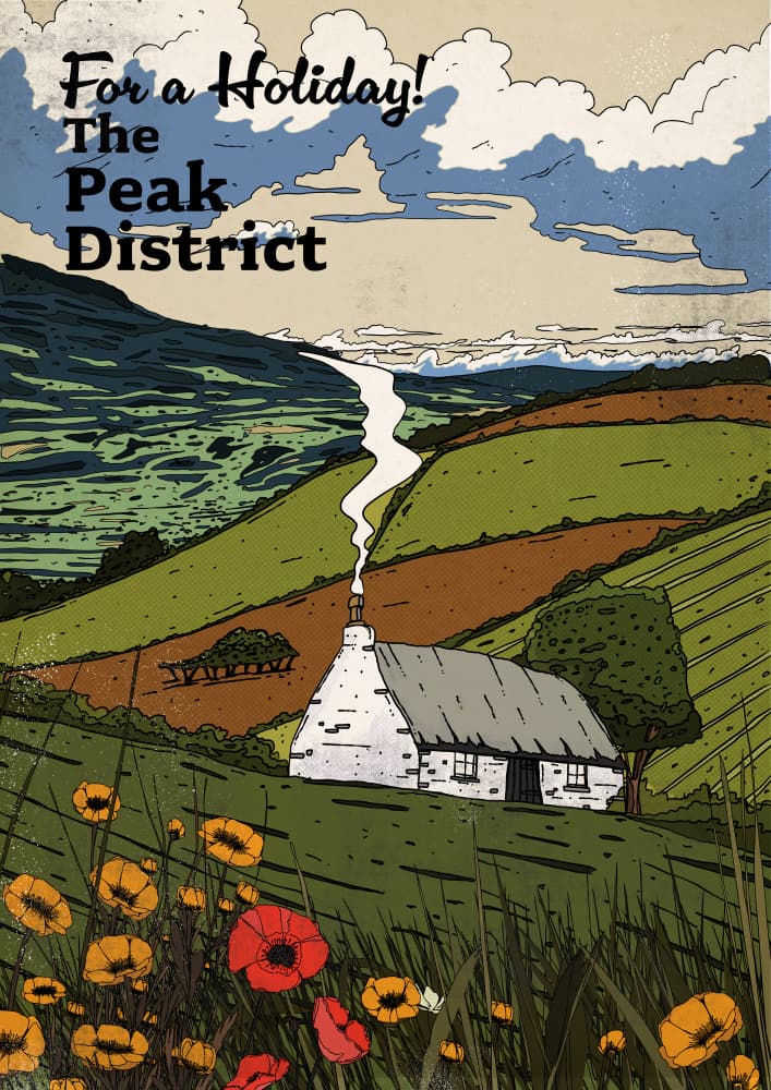 Peak District Cottage Poppies by Nicholas — canvas wall art