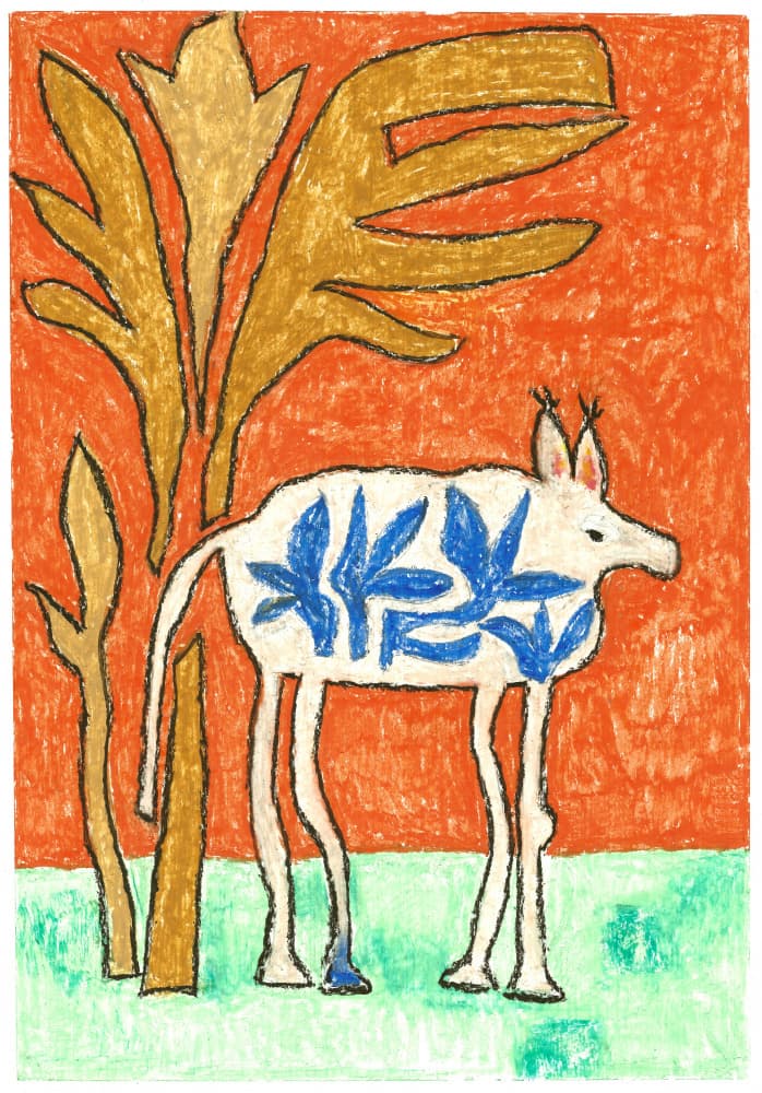 Folk Art Forest Animal by Annick — canvas wall art