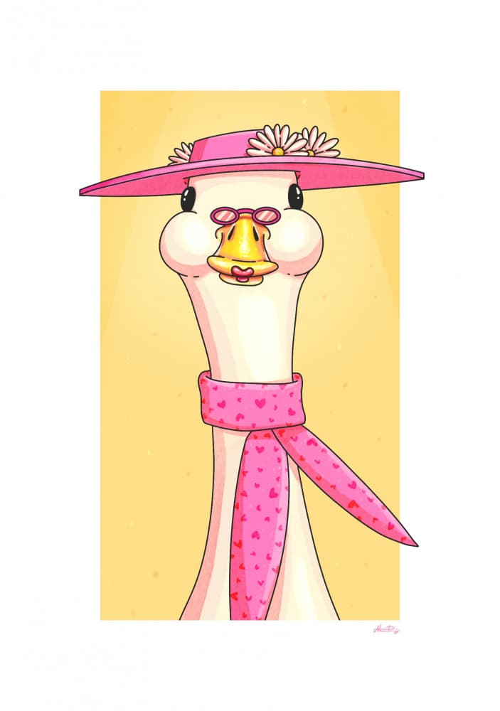 Stylish Pink Goose by Nanna Paavig — canvas wall art