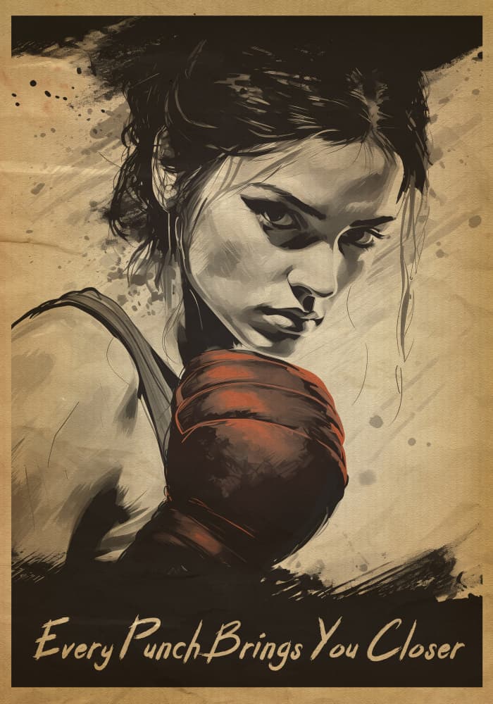 Determined Female Boxer by Fadil Roze — canvas wall art