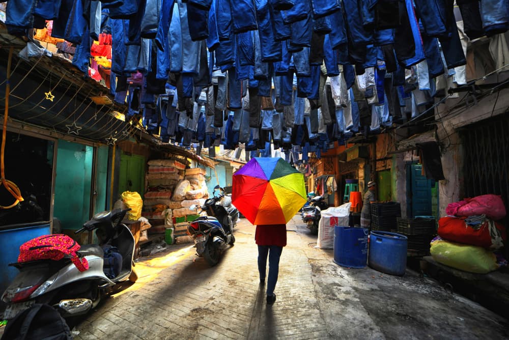 Rainbow Alley Walker by Avishek Das — canvas wall art
