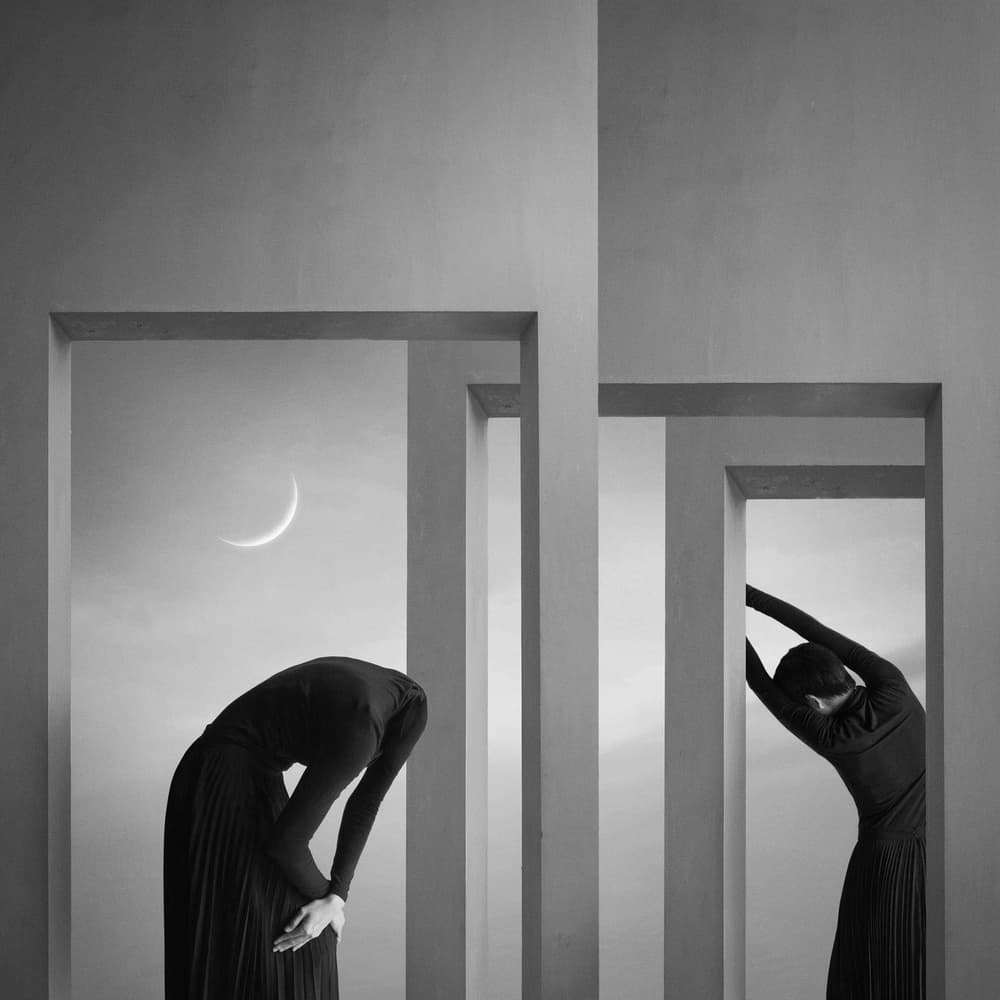 Crescent Moon Figures by hardibudi — canvas wall art