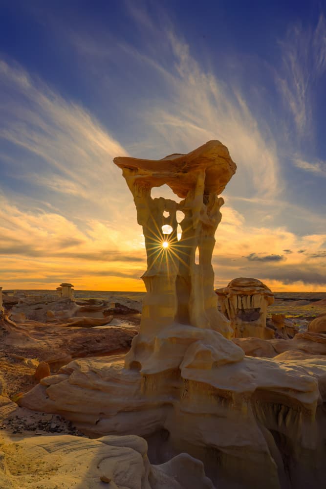 Sunburst Rock Formation by Mike He — canvas wall art