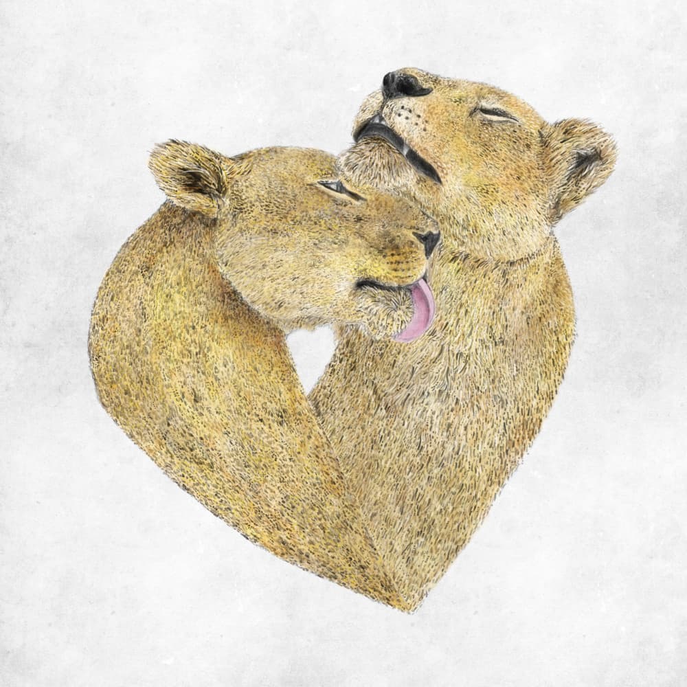 Lions Heart Embrace by Martina Scott — canvas wall art