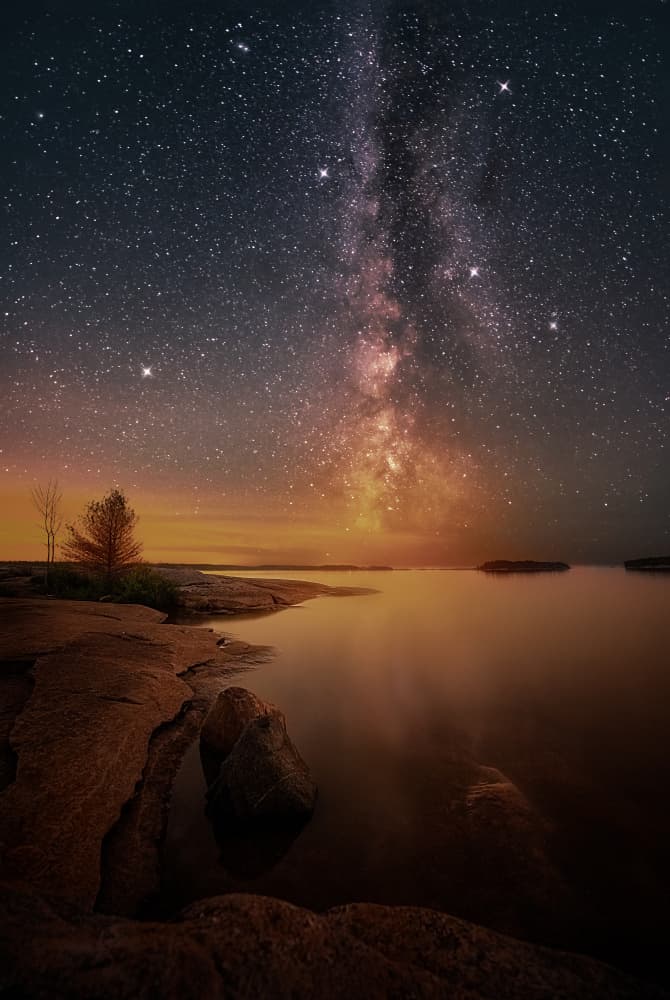 Milky Way Shoreline Glow by Ben.C.L — canvas wall art