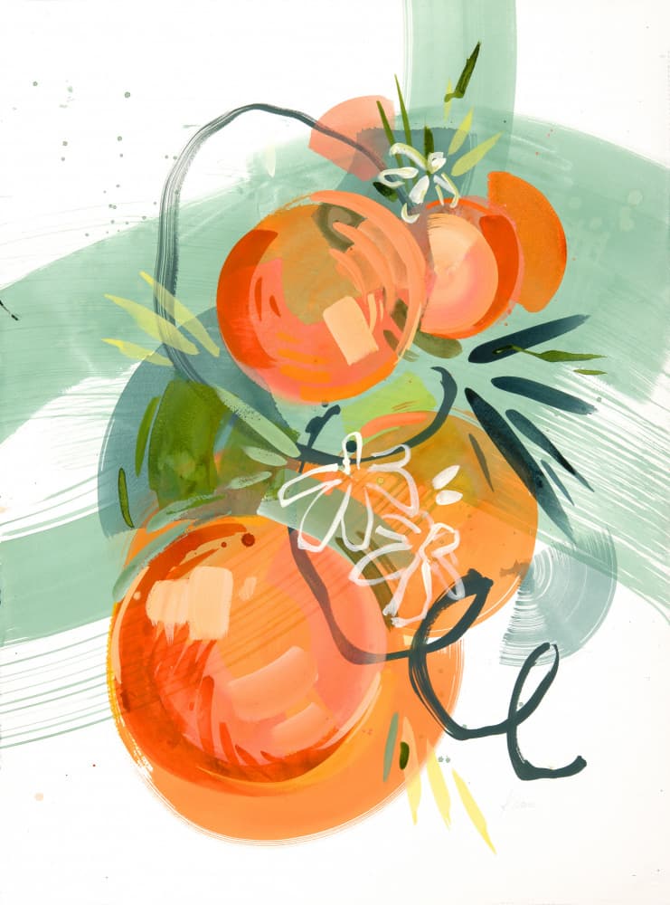 Vibrant Orange Blossoms by Kristin Cronic — canvas wall art