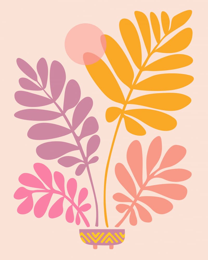Retro Dancing Garden by Kristian Gallagher — canvas wall art