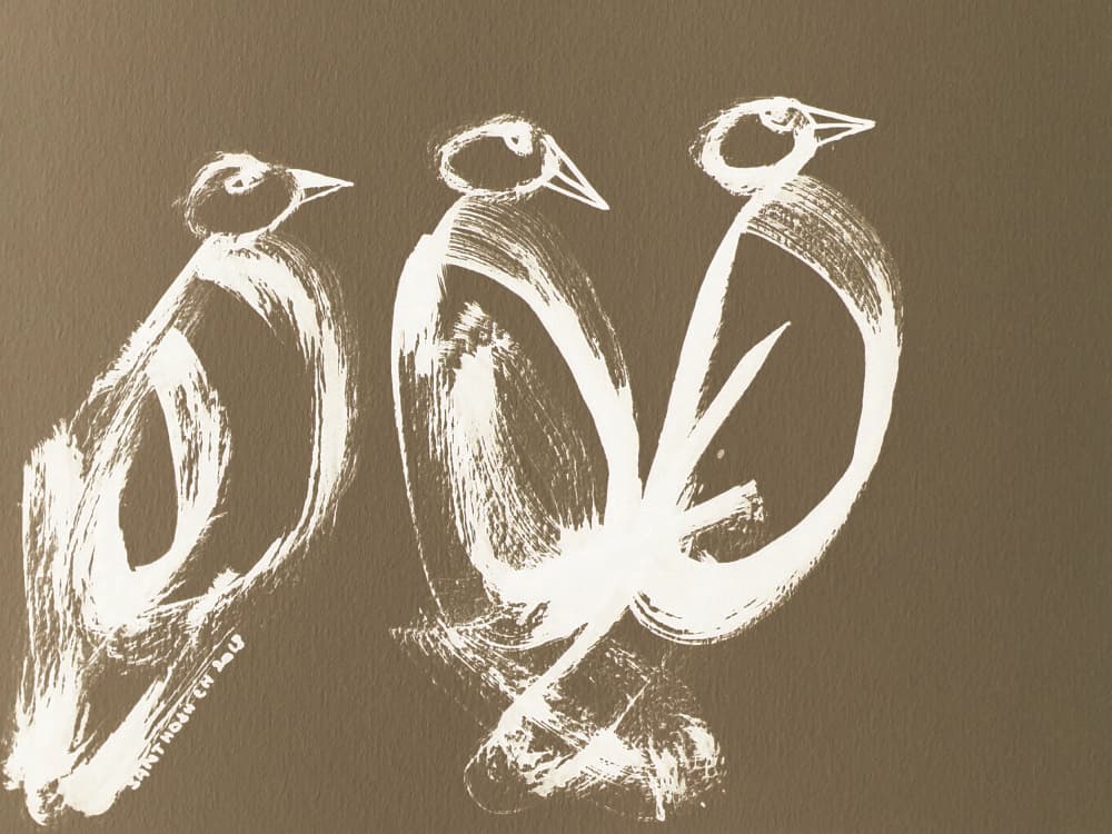 Abstract Bird Trio by Santhosh ch — canvas wall art
