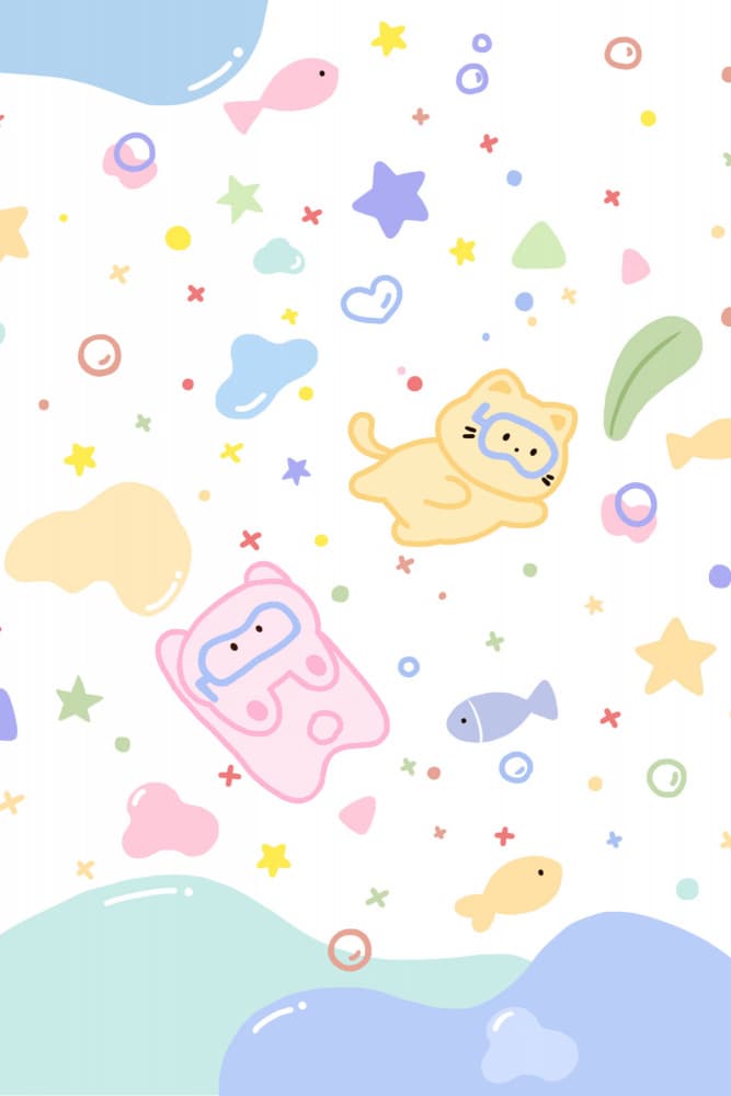 Playful Snorkel Cats by Xuan Thai — canvas wall art