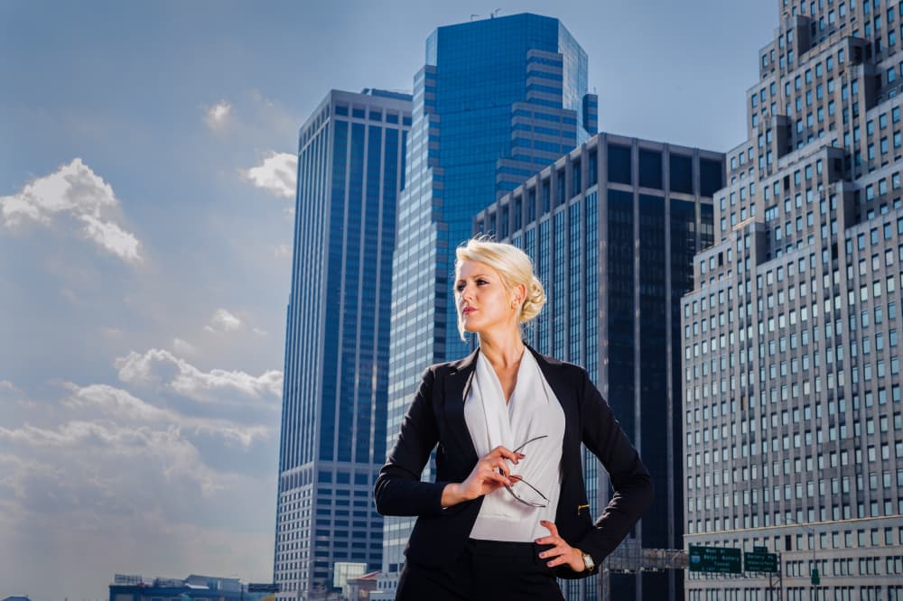 Confident Business Woman by Xiao Cai — canvas wall art