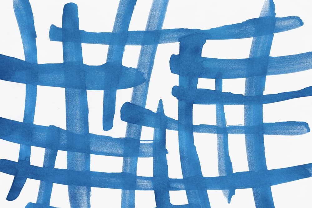 Intersecting Blue Strokes by amini54 — canvas wall art