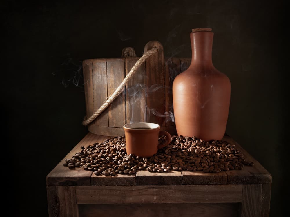 Steaming Rustic Coffee by Margareth Perfoncio — canvas wall art