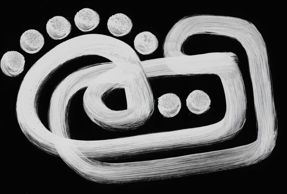 Abstract White Calligraphy by Santhosh ch — canvas wall art