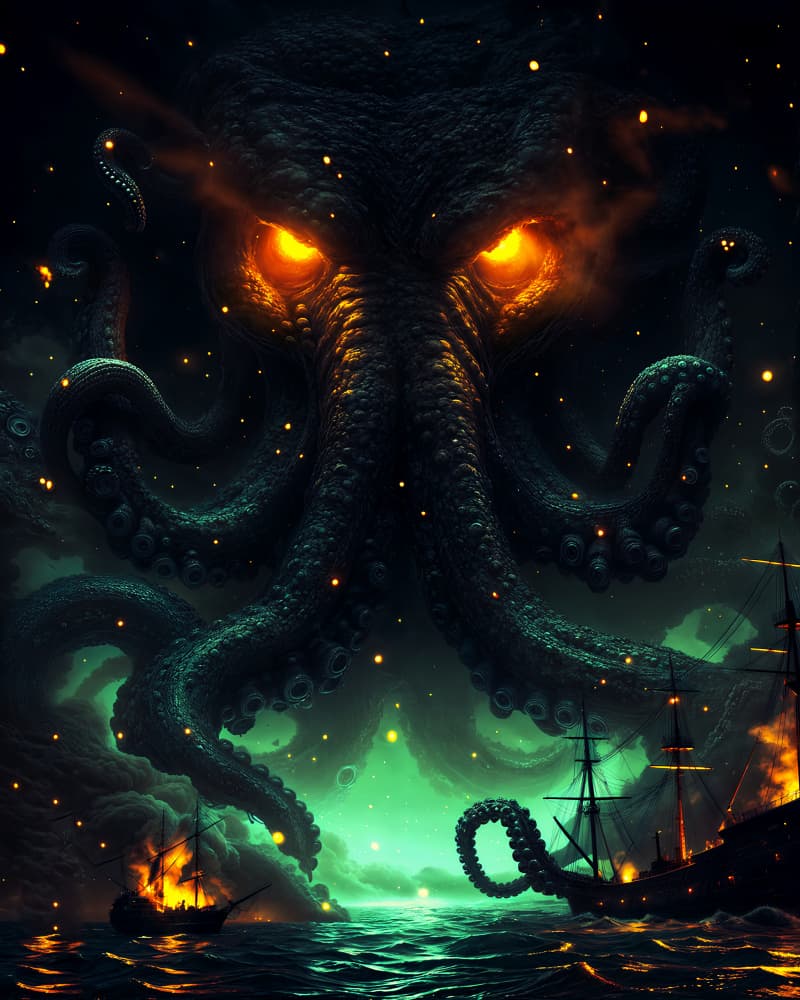 Kraken by Ritvik takkar — canvas wall art