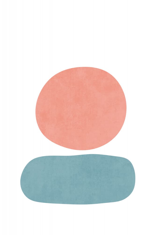 Soft Peach Teal Shapes by amini54 — canvas wall art