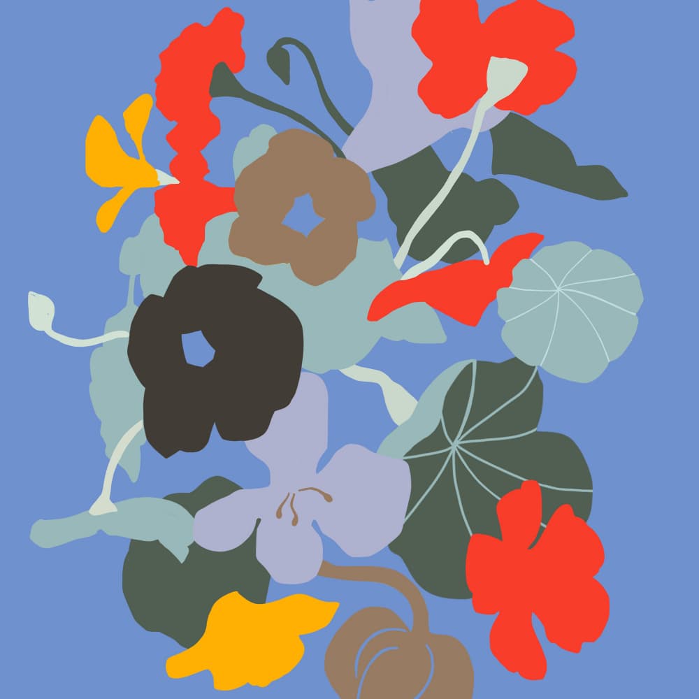 Vibrant Abstract Flowers by Ophelia Pang — canvas wall art