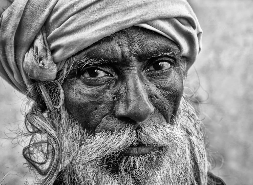 Weathered Man Deep Gaze by Lou Urlings — canvas wall art