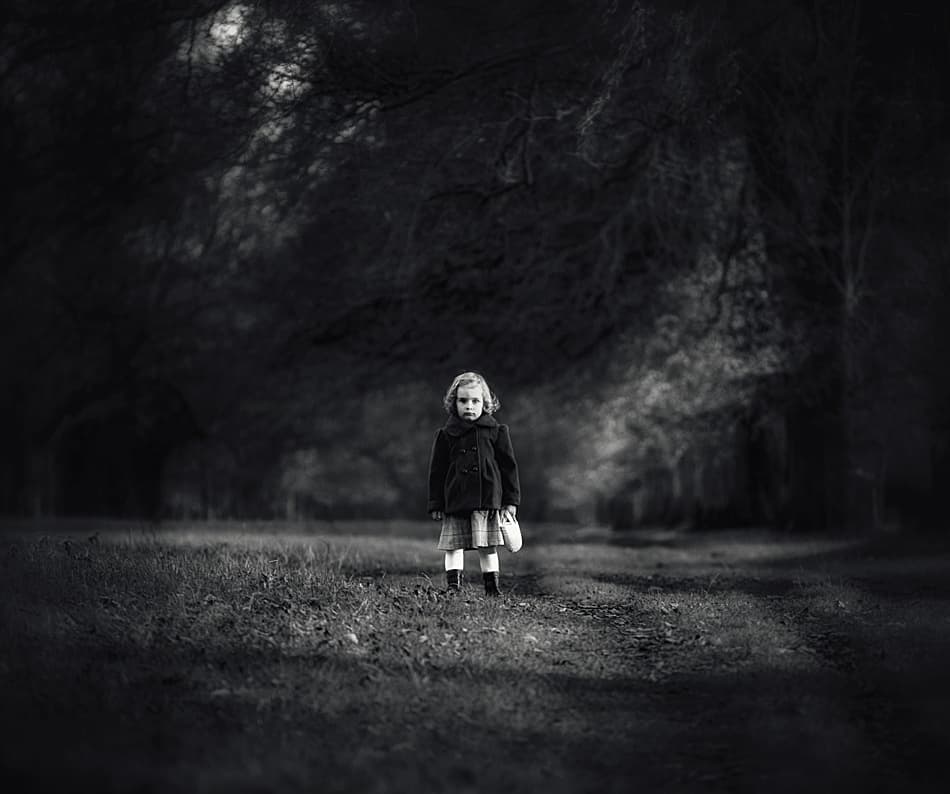 Lonely Girl in Forest by Martin Marcisovsky — canvas wall art