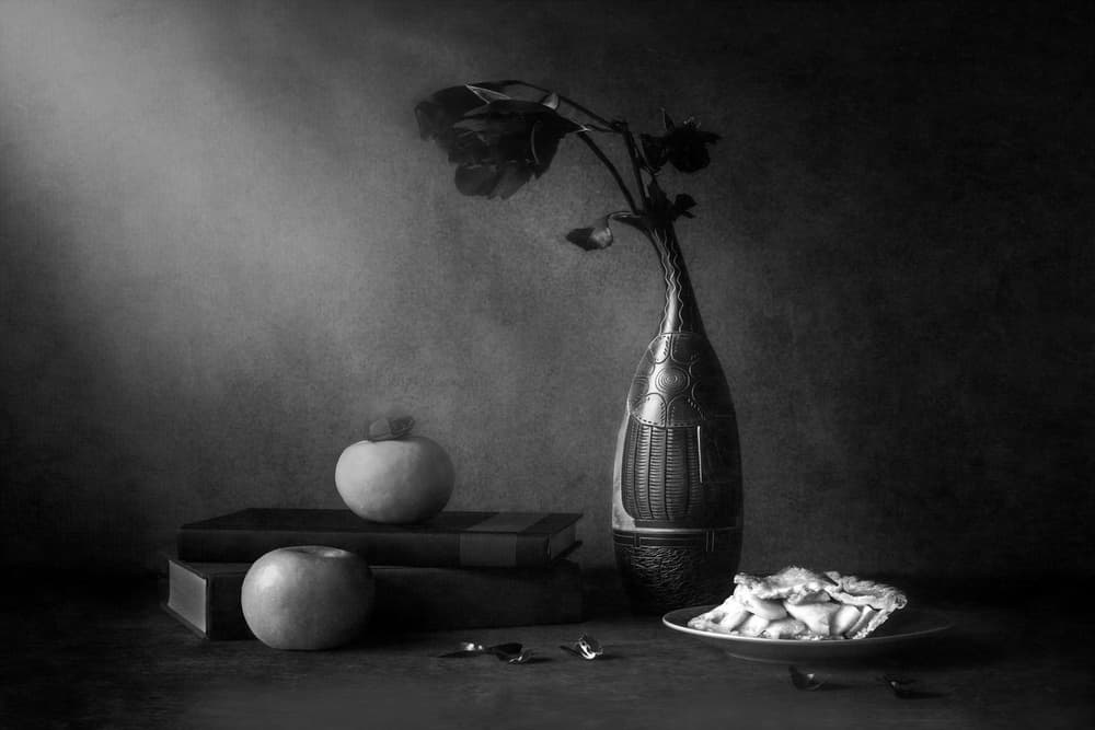 Dark Academia Table Scene by Siyu_Wei APA — canvas wall art