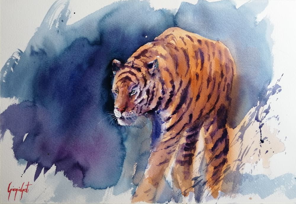 Majestic Tiger Stride by Giorgio Gosti — canvas wall art