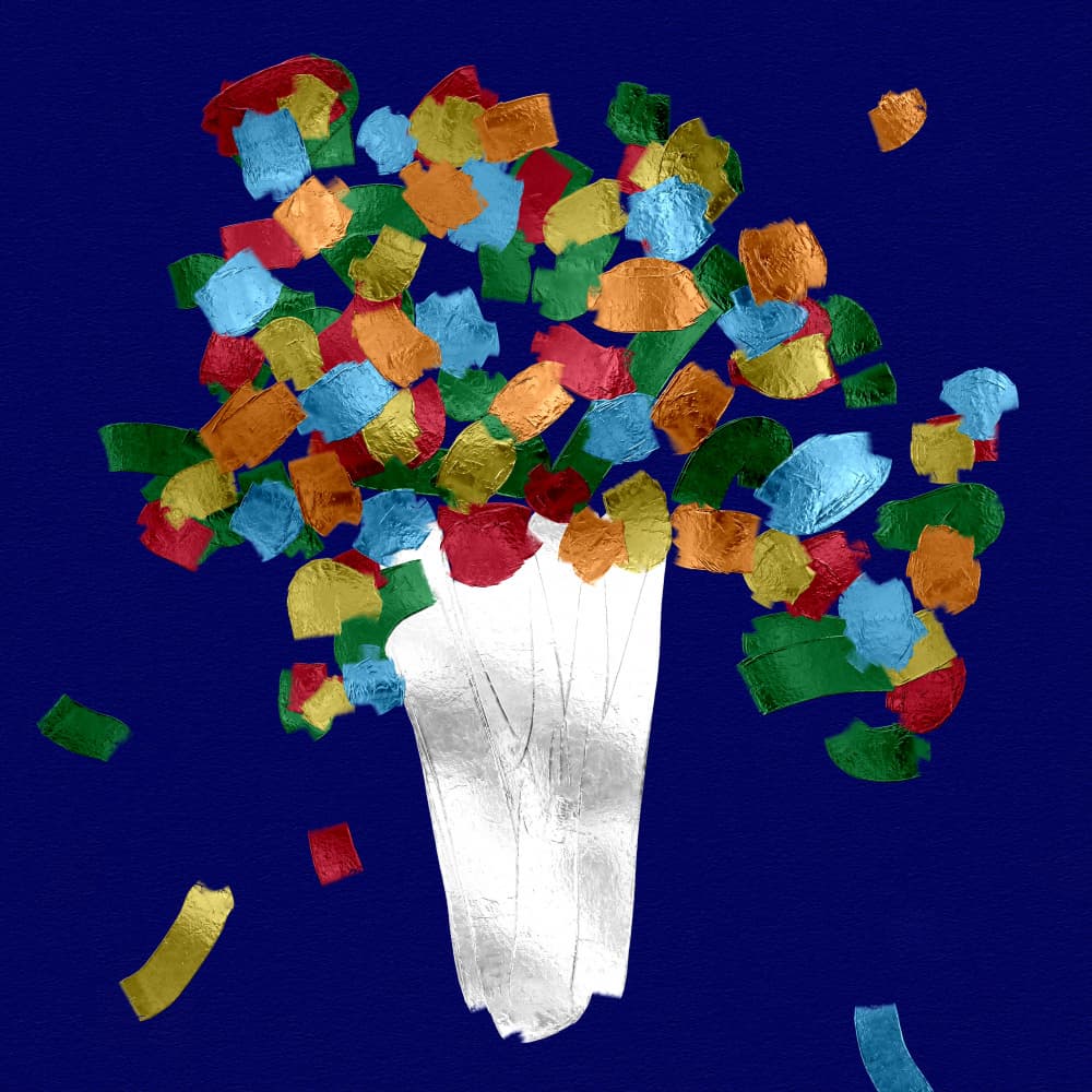 Vibrant Confetti Vase by Cesare Bellassai Art — canvas wall art